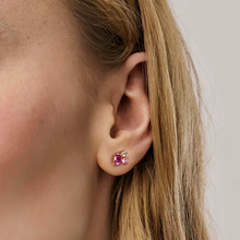 Load image into Gallery viewer, MOSAICA EARRINGS 241606/011 ROSE GOLD PINK CZ STUDS
