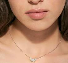 Load image into Gallery viewer, SHINE ME UP SILVER NECKLACE 241902/008 WHITE BOW CZ PENDANT
