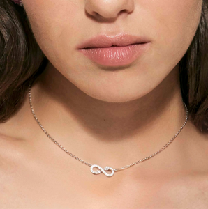 SHINE ME UP SILVER NECKLACE 241902/010 WHITE INFINITY CZ PENDANT