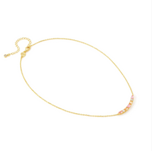 Load image into Gallery viewer, COLOUR WAVE NECKLACE 149857/024 GOLD PINK CHAMPAGNE CZ
