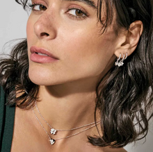 Load image into Gallery viewer, PETIT SPARKLE NECKLACE 242303/001 STERLING SILVER FOUR LEAF CLOVER WITH CZ
