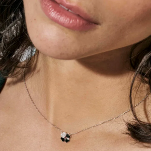 PETIT SPARKLE NECKLACE 242303/003 GOLD FOUR LEAF CLOVER WITH CZ