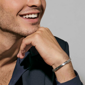 STRONG DIAMOND GEOMETRIC BRACELET 028339/058 STAINLESS STEEL & BLACK DIAMOND