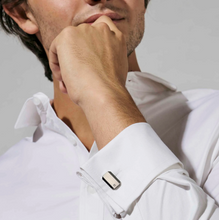 Load image into Gallery viewer, STRONG DIAMOND GEOMETRIC CUFFLINKS 028347/065 STAINLESS STEEL &amp; WHITE DIAMOND
