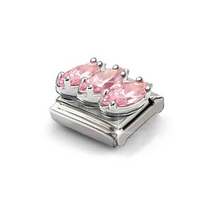 Load image into Gallery viewer, COMPOSABLE CLASSIC LINK 330329/21 PINK TRILOGY CZ IN SILVER
