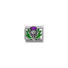 Load image into Gallery viewer, COMPOSABLE CLASSIC LINK 330204/43 THISTLE IN 925 SILVER &amp; COLOURED ENAMEL
