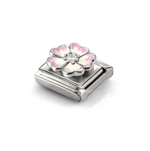 Load image into Gallery viewer, COMPOSABLE CLASSIC LINK 330321/17 PINK FADE FLOWER IN 925 SILVER, ENAMEL &amp; CZ
