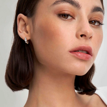 Load image into Gallery viewer, COLOUR WAVE EARRINGS 149823/001 STERLING SILVER &amp; WHITE CZ
