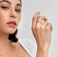 Load image into Gallery viewer, COLOUR WAVE RING 149824/031 ROSE GOLD &amp; PINK CZ
