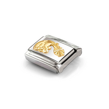 Load image into Gallery viewer, COMPOSABLE CLASSIC LINK 030167/11 AQUARIUS WITH ETCHED DETAIL IN 18K GOLD
