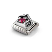 Load image into Gallery viewer, COMPOSABLE CLASSIC LINK 330327/32 HOUSE WITH RED CZ HEART IN SILVER
