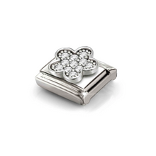 Load image into Gallery viewer, COMPOSABLE CLASSIC LINK 330322/31 WHITE FLOWER CZ IN SILVER
