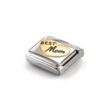 Load image into Gallery viewer, COMPOSABLE CLASSIC LINK 030285/92 BEST MOM HEART IN 18K GOLD &amp; ENAMEL
