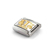 Load image into Gallery viewer, COMPOSABLE CLASSIC LINK 030167/07 LIBRA WITH ETCHED DETAIL IN 18K GOLD
