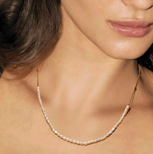 Load image into Gallery viewer, SIREN DREAM NECKLACE 243316/064 HALF PEARLS ON SILVER CHAIN
