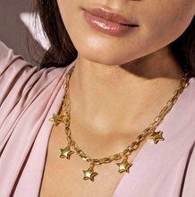 Load image into Gallery viewer, WEAR &amp; STYLE NECKLACE 134510/009 GOLDEN STAR PENDANTS
