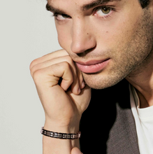 Load image into Gallery viewer, VIRTUS CODE BRACELET 1330101/030 WIDE SATIN BLACK &amp; SILVER
