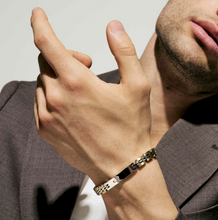 Load image into Gallery viewer, VIRTUS CODE BRACELET 1330103/057 MIXED METAL CHAIN WITH PLATE &amp; DIAMOND
