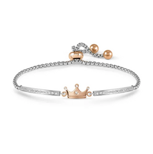 MILLELUCI REFINED BRACELET WITH CZ 028017/039 ROSE GOLD CROWN WITH CZ
