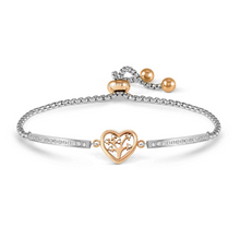 Load image into Gallery viewer, MILLELUCI REFINED BRACELET WITH CZ 028020/017 ROSE GOLD TREE OF LIFE HEART WITH CZ
