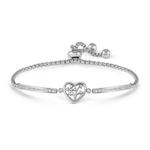 Load image into Gallery viewer, MILLELUCI REFINED BRACELET WITH CZ 028019/017 SILVER TREE OF LIFE HEART WITH CZ
