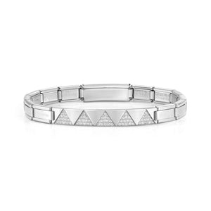 TRENDSETTER BRACELET 021140/001 STAINLESS STEEL & TRIANGLE CZ PATTERN