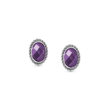 Load image into Gallery viewer, EARRINGS 027801/001 PURPLE CZ
