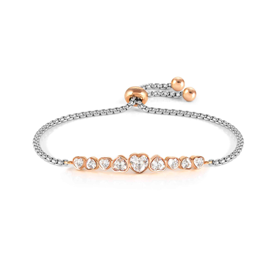 MILLELUCI BRACELET WITH CZ 028011/010 WHITE HEARTS