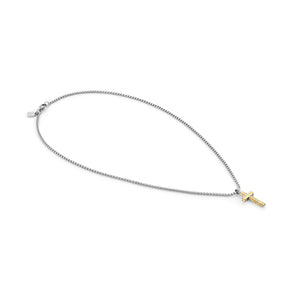 STRONG DIAMOND NECKLACE 028303/031 GOLD PVD CROSS