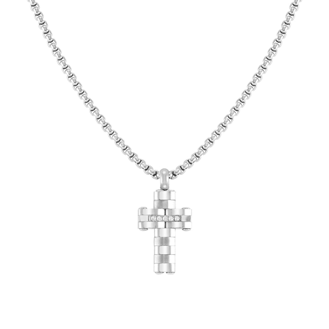STRONG DIAMOND NECKLACE 028304/008 WHITE DIAMOND CROSS