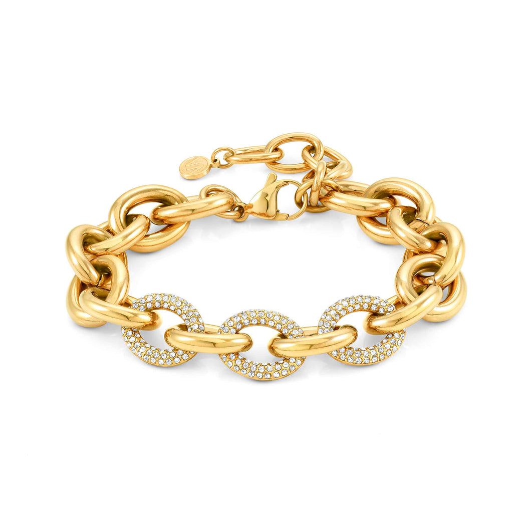 AFFINITY BRACELET 028600/012 GOLD PVD CHAIN & CZ