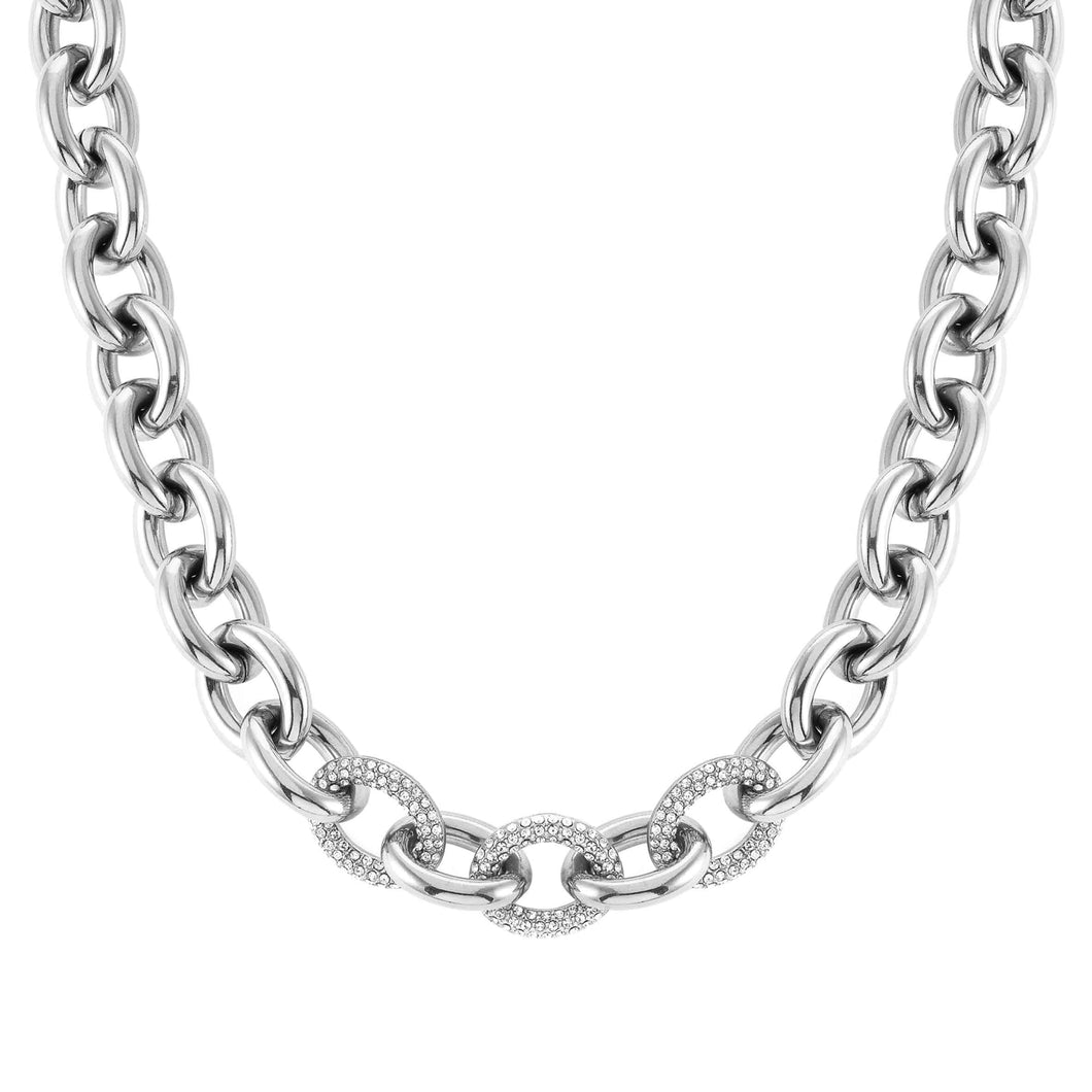 AFFINITY NECKLACE 028601/001 STAINLESS STEEL CHAIN & CZ