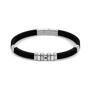 CITY BRACELET 028805/001 STEEL WITH BLACK CZ