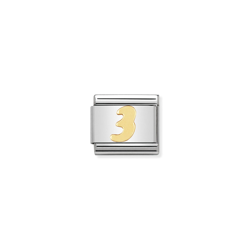 COMPOSABLE CLASSIC LINK 030102/03 NUMBER 3 IN 18K GOLD