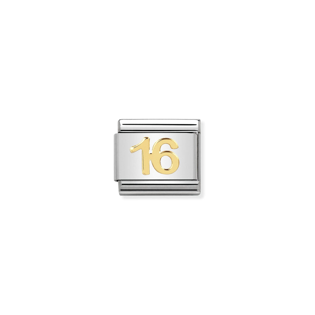 COMPOSABLE CLASSIC LINK 030109/35 NUMBER 16 SYMBOL IN 18K GOLD