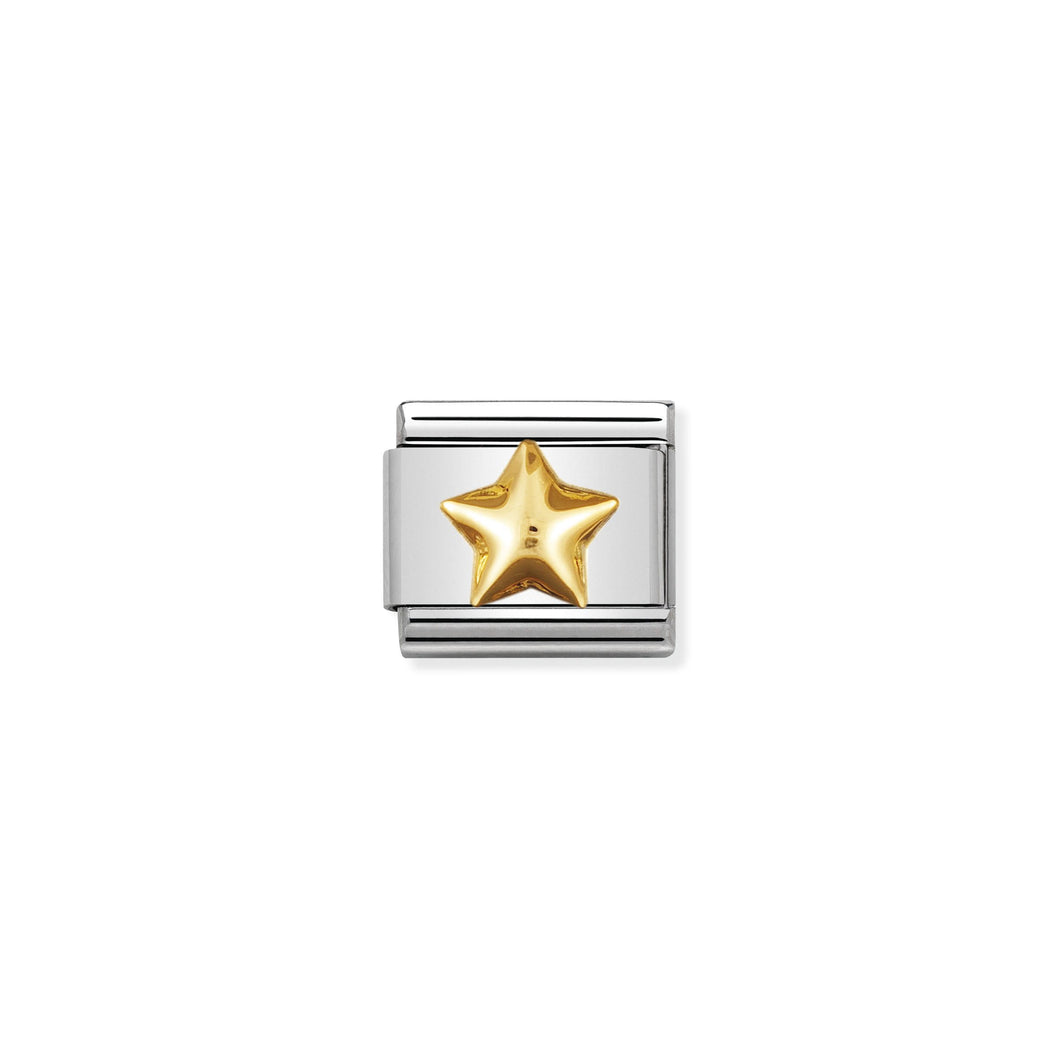 COMPOSABLE CLASSIC LINK 030110/12 RAISED STAR IN 18K GOLD