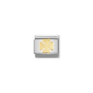 COMPOSABLE CLASSIC LINK 030115/06 FOUR LEAF CLOVER IN 18K GOLD