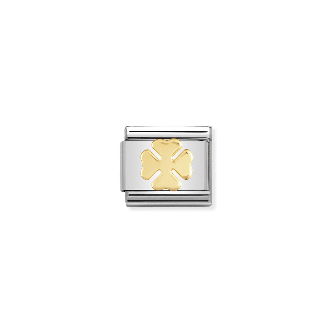 COMPOSABLE CLASSIC LINK 030115/06 FOUR LEAF CLOVER IN 18K GOLD