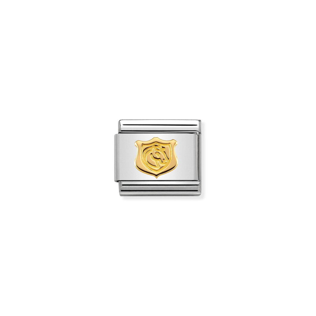 COMPOSABLE CLASSIC LINK 030149/28 SHIELD WITH HORSE IN 18K GOLD