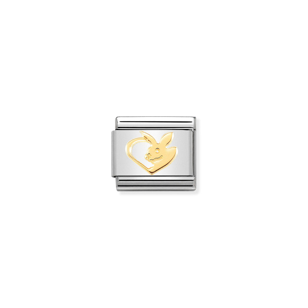 COMPOSABLE CLASSIC LINK 030162/50 RABBIT IN HEART IN 18K GOLD
