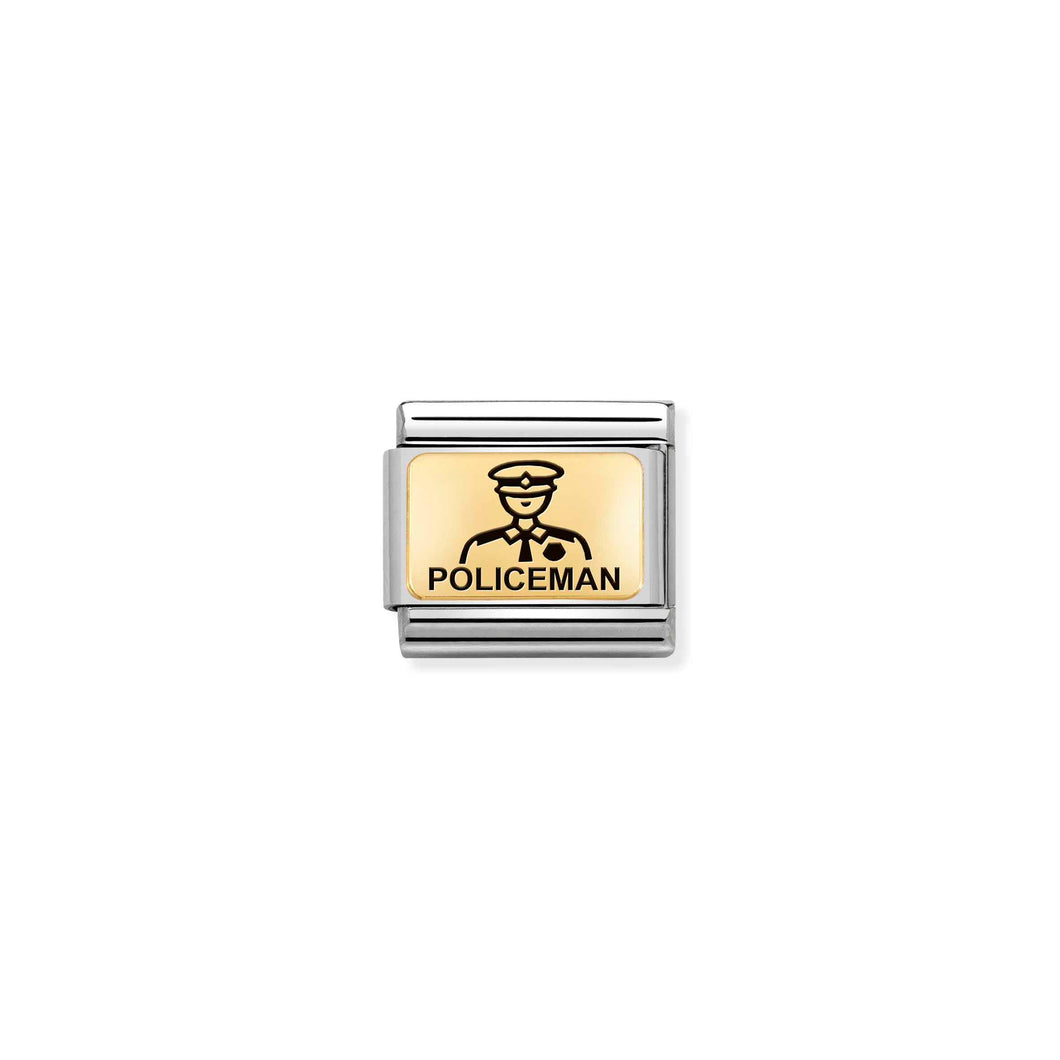 COMPOSABLE CLASSIC LINK 030166/22 POLICEMAN IN 18K GOLD