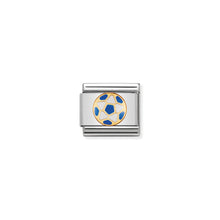 Load image into Gallery viewer, COMPOSABLE CLASSIC LINK 030204/13 WHITE AND LIGHT BLUE BALL IN 18K GOLD &amp; ENAMEL
