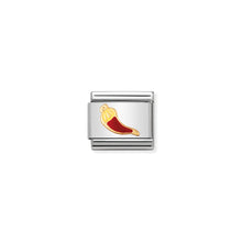 Load image into Gallery viewer, COMPOSABLE CLASSIC LINK 030205/24 RED HORN IN 18K GOLD &amp; ENAMEL
