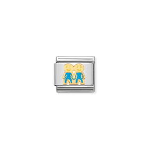 COMPOSABLE CLASSIC LINK 030209/47 BROTHERS IN 18K GOLD AND ENAMEL