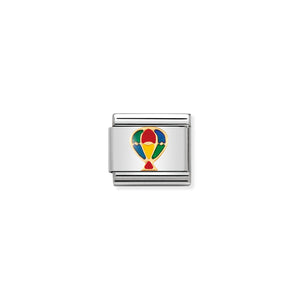 COMPOSABLE CLASSIC LINK 030210/07 HOT AIR BALLOON IN 18K GOLD AND ENAMEL