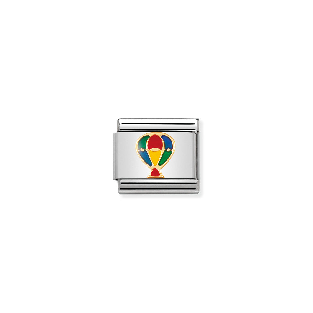 COMPOSABLE CLASSIC LINK 030210/07 HOT AIR BALLOON IN 18K GOLD AND ENAMEL