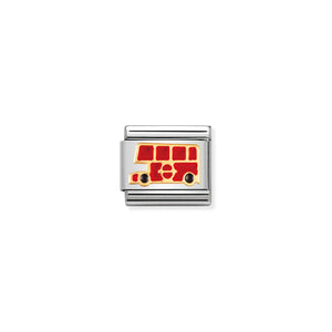 COMPOSABLE CLASSIC LINK 030210/19 LONDON BUS IN 18K GOLD AND ENAMEL