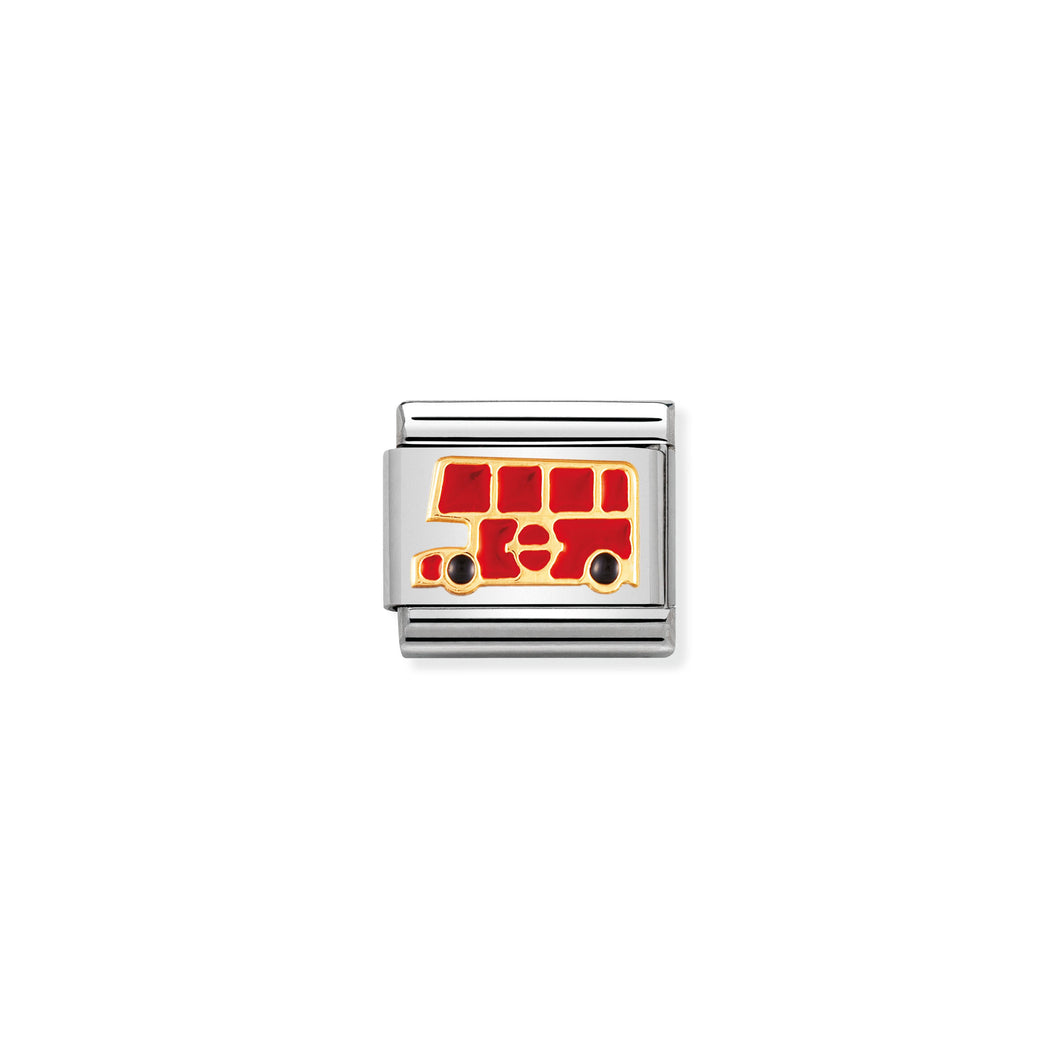 COMPOSABLE CLASSIC LINK 030210/19 LONDON BUS IN 18K GOLD AND ENAMEL