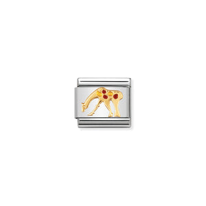 COMPOSABLE CLASSIC LINK 030211/26 GIRAFFE IN 18K GOLD AND ENAMEL