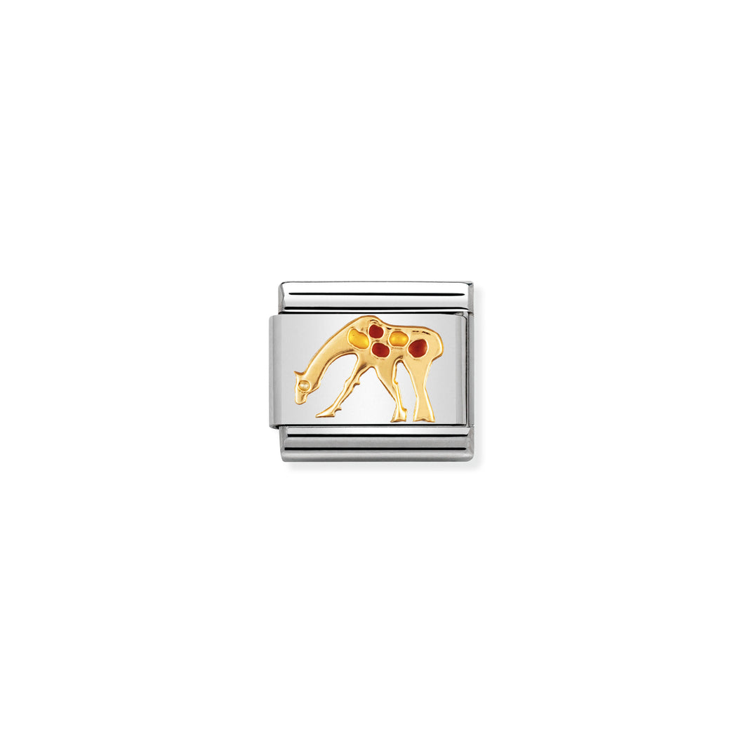 COMPOSABLE CLASSIC LINK 030211/26 GIRAFFE IN 18K GOLD AND ENAMEL